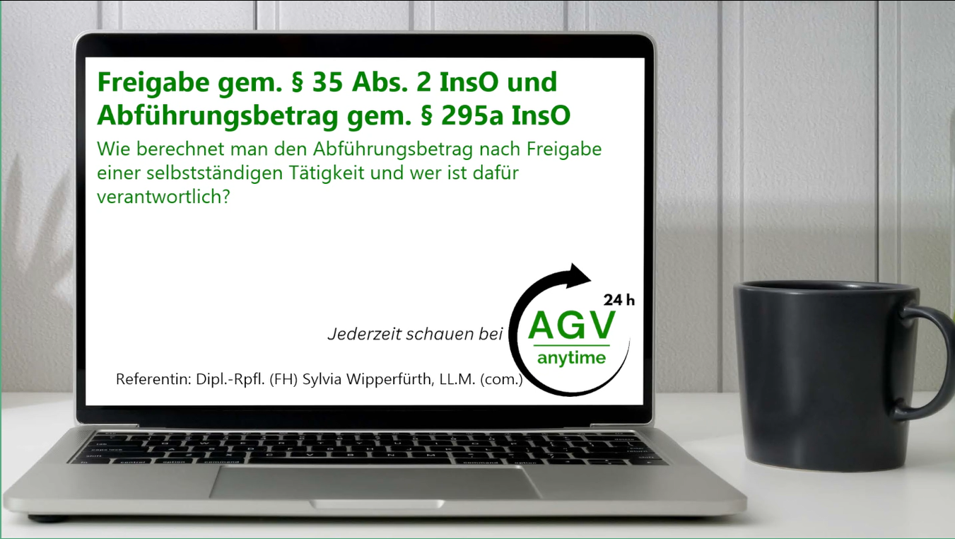 Freigabe gem. &sect; 35 Abs. 2 InsO und Abf&uuml;hrungsbetrag gem. &sect; 295a InsO